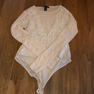 Tan lace bodysuit